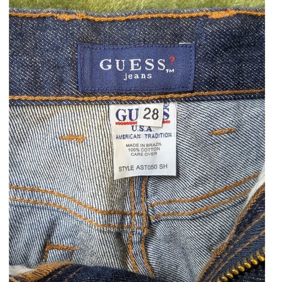 Vtg Guess Jeans 100% Cotton Relaxed Fit Size 28 Dark Wash Preppy Retro Classic - Picture 10 of 12